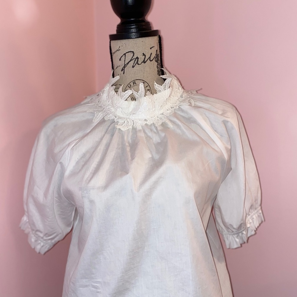 Zara Basic Lace Collared Blouse
